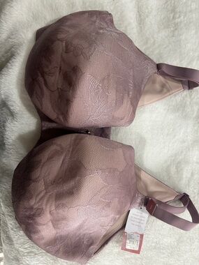 Cacique Mauve Floral Lace T-Shirt Bra